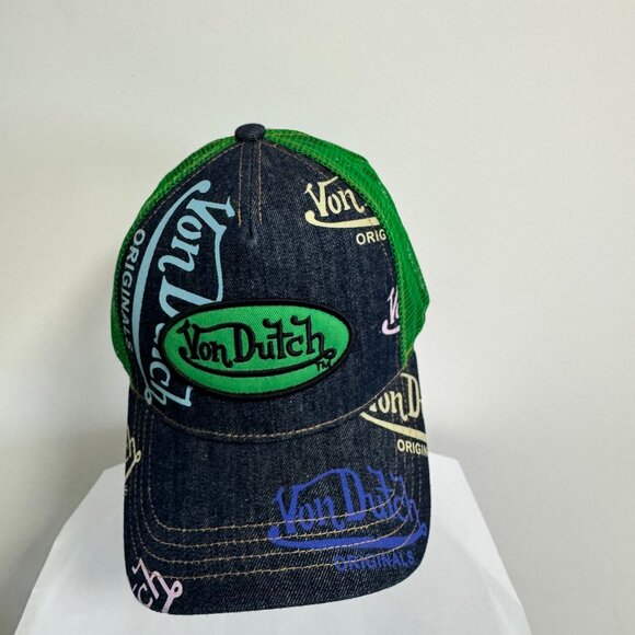 Von Dutch Navy Denim Apple Logo Trucker - Picture 2 of 5